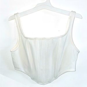 White corset crop top